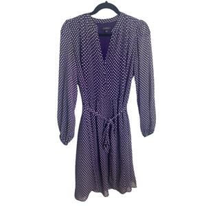 Liverpool Size 4 Purple Polkadot Cottage Career Long Puff Sleeve Covered Buttons